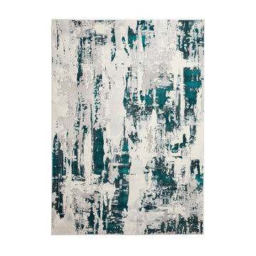 Apollo GR579 Modern Abstract Distressed Metallic Shimmer High-Density Textured Low Profile Short-Pile Grey/Green/Cream Rug-Think Rugs-Rug Love - The Most Loved Rug Store